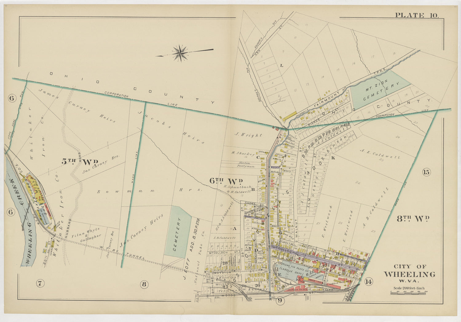 This old map of , West Virginia, Wheeling was created by Barthel, Otto in 1901