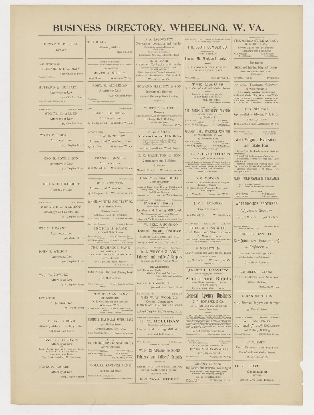 This old map of , West Virginia, Wheeling was created by Barthel, Otto in 1901