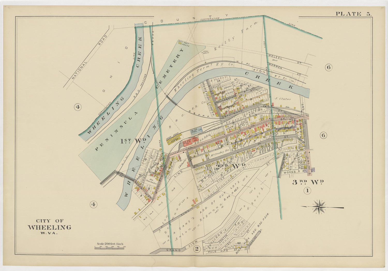 This old map of , West Virginia, Wheeling was created by Barthel, Otto in 1901