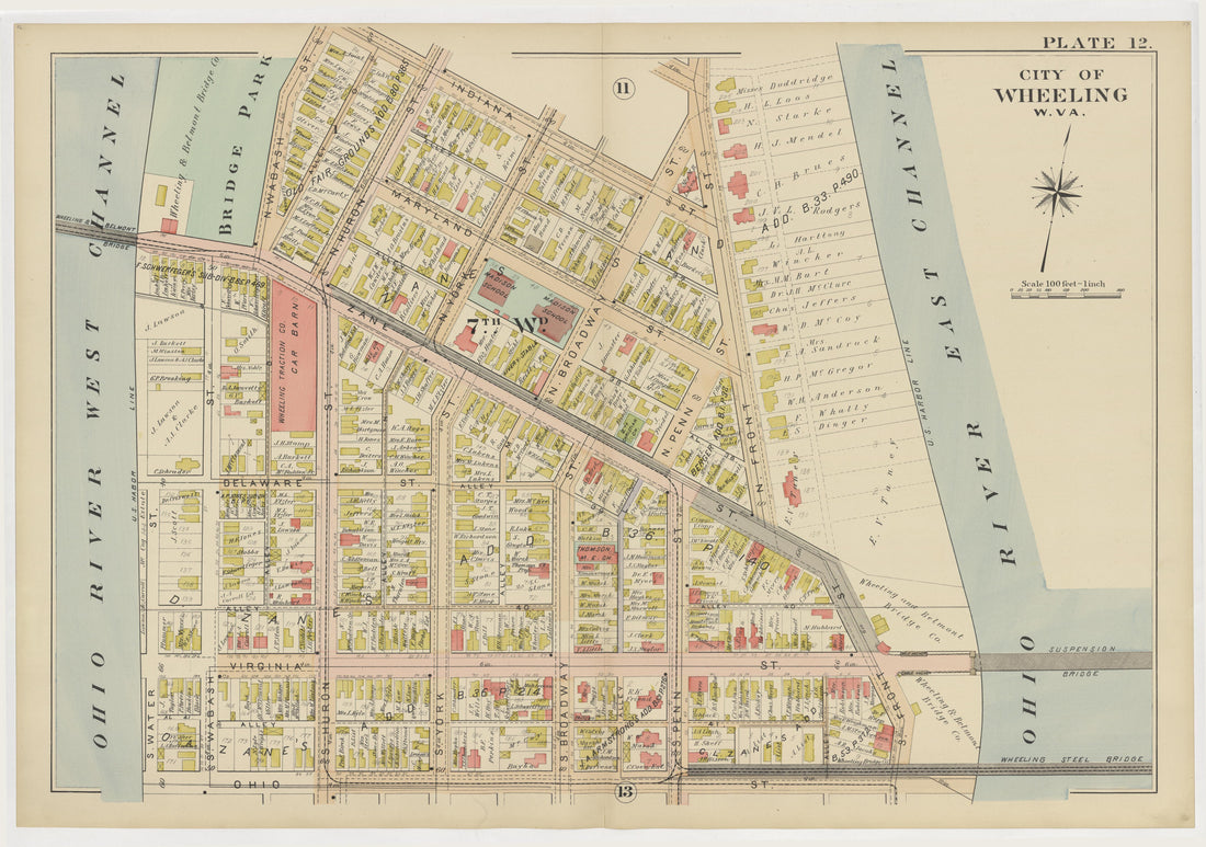 This old map of , West Virginia, Wheeling was created by Barthel, Otto in 1901