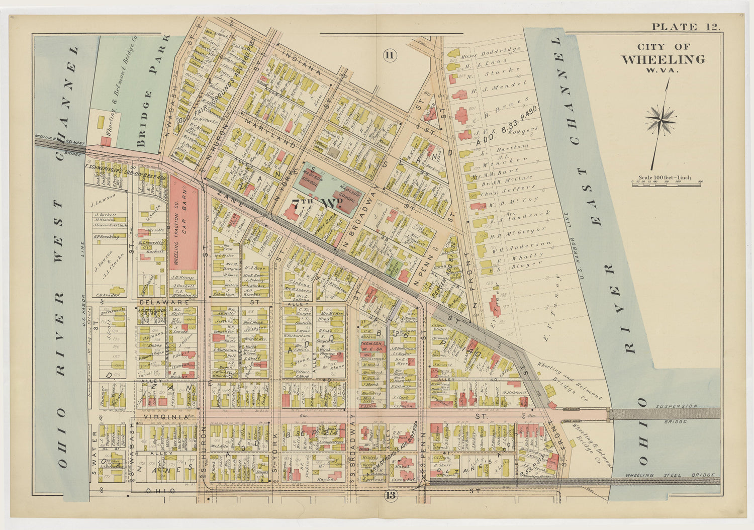 This old map of , West Virginia, Wheeling was created by Barthel, Otto in 1901