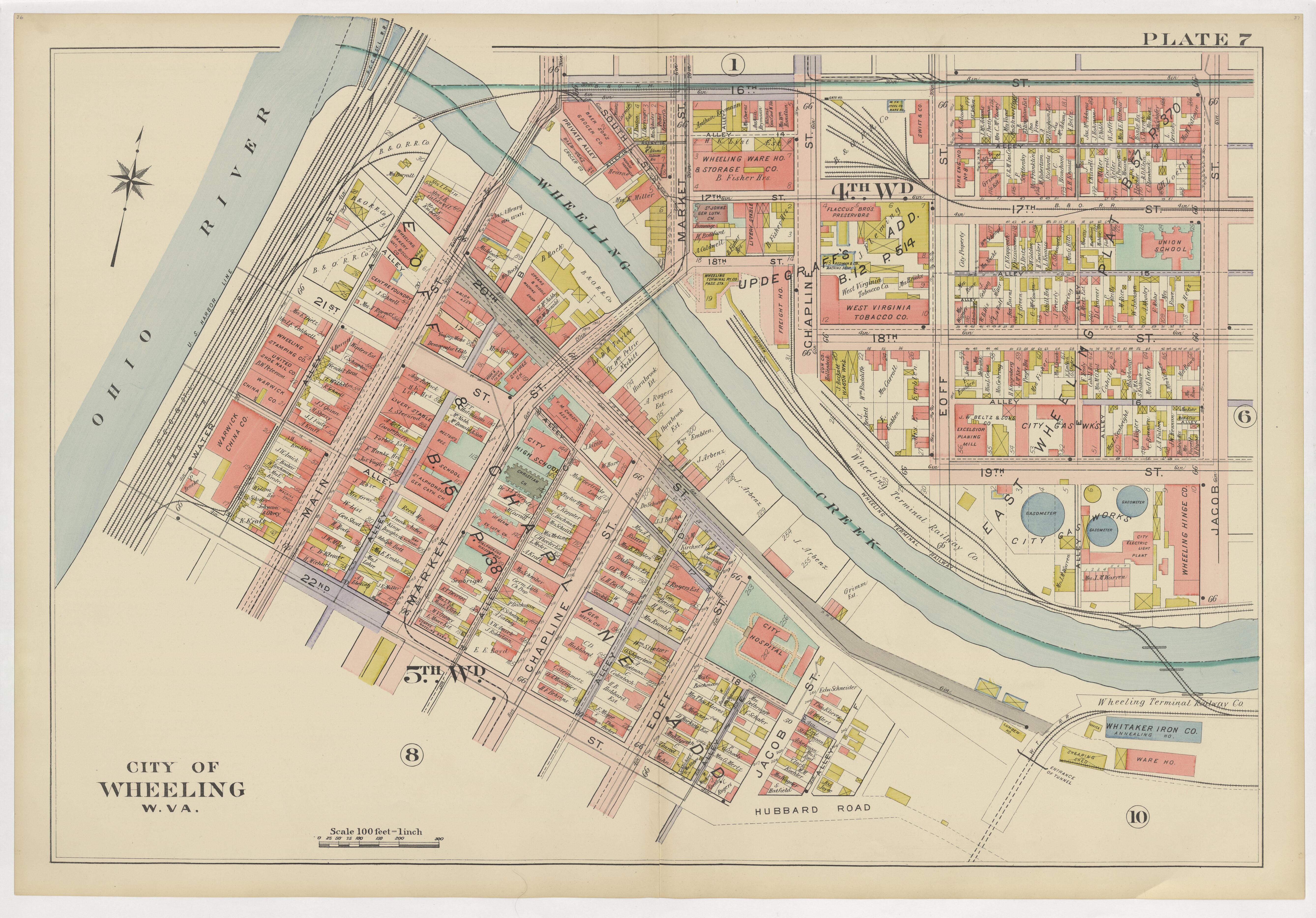 This old map of , West Virginia, Wheeling was created by Barthel, Otto in 1901