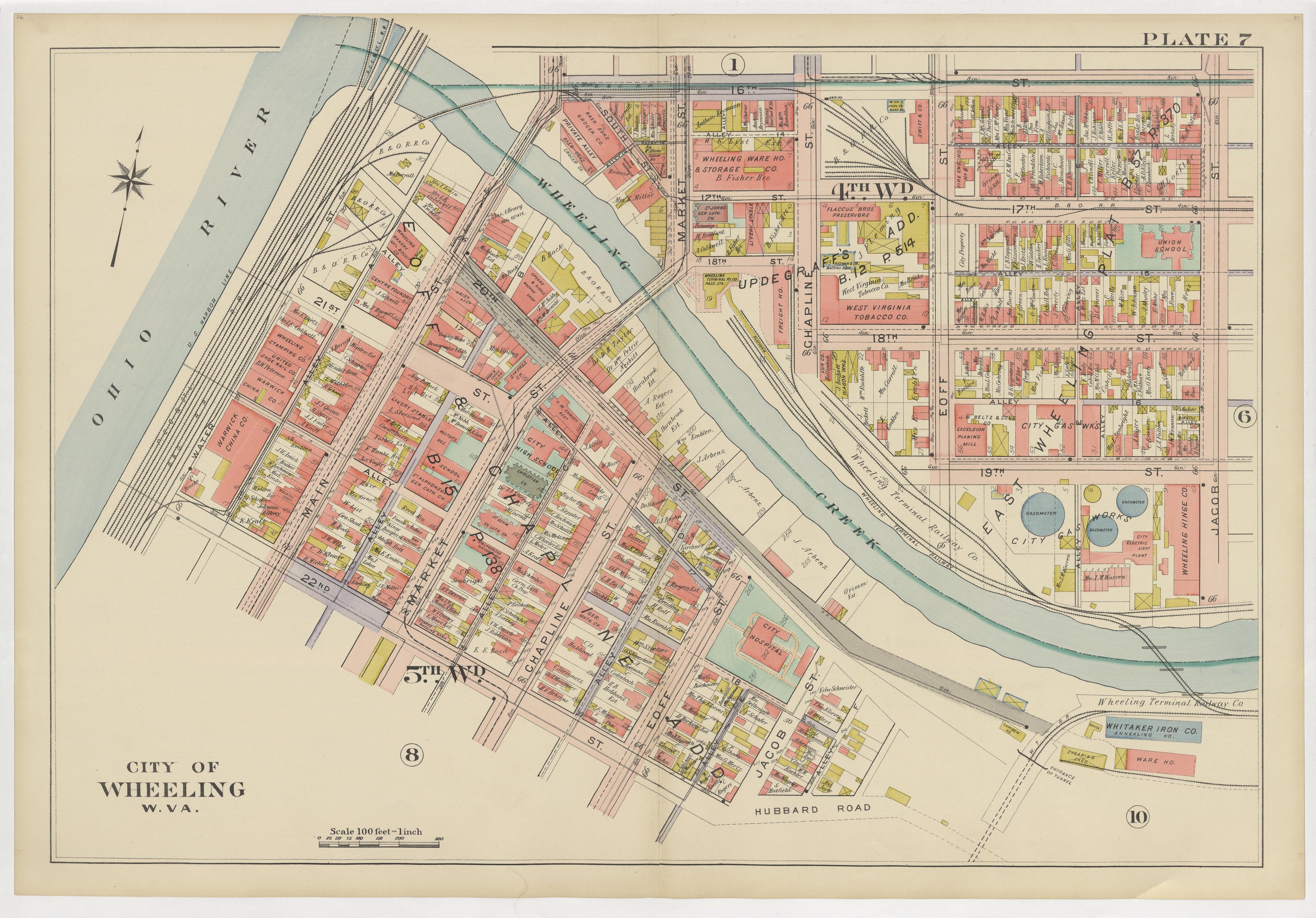 This old map of , West Virginia, Wheeling was created by Barthel, Otto in 1901