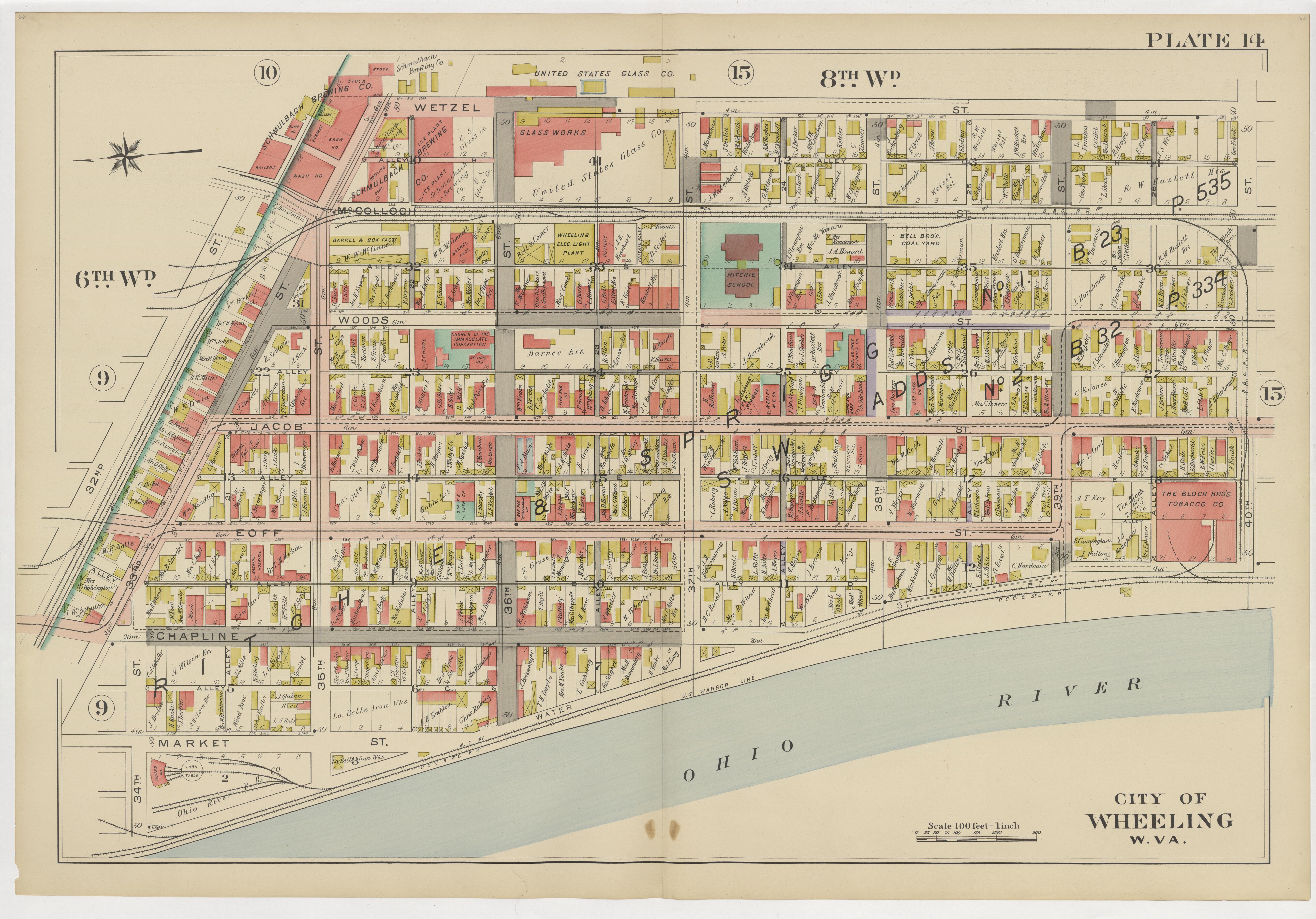 This old map of , West Virginia, Wheeling was created by Barthel, Otto in 1901