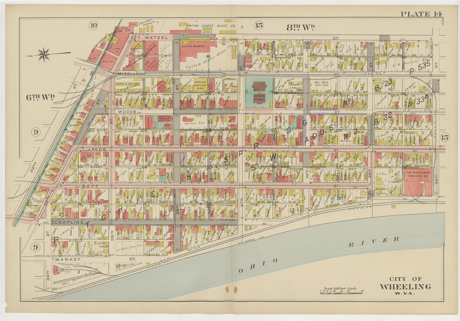 This old map of , West Virginia, Wheeling was created by Barthel, Otto in 1901