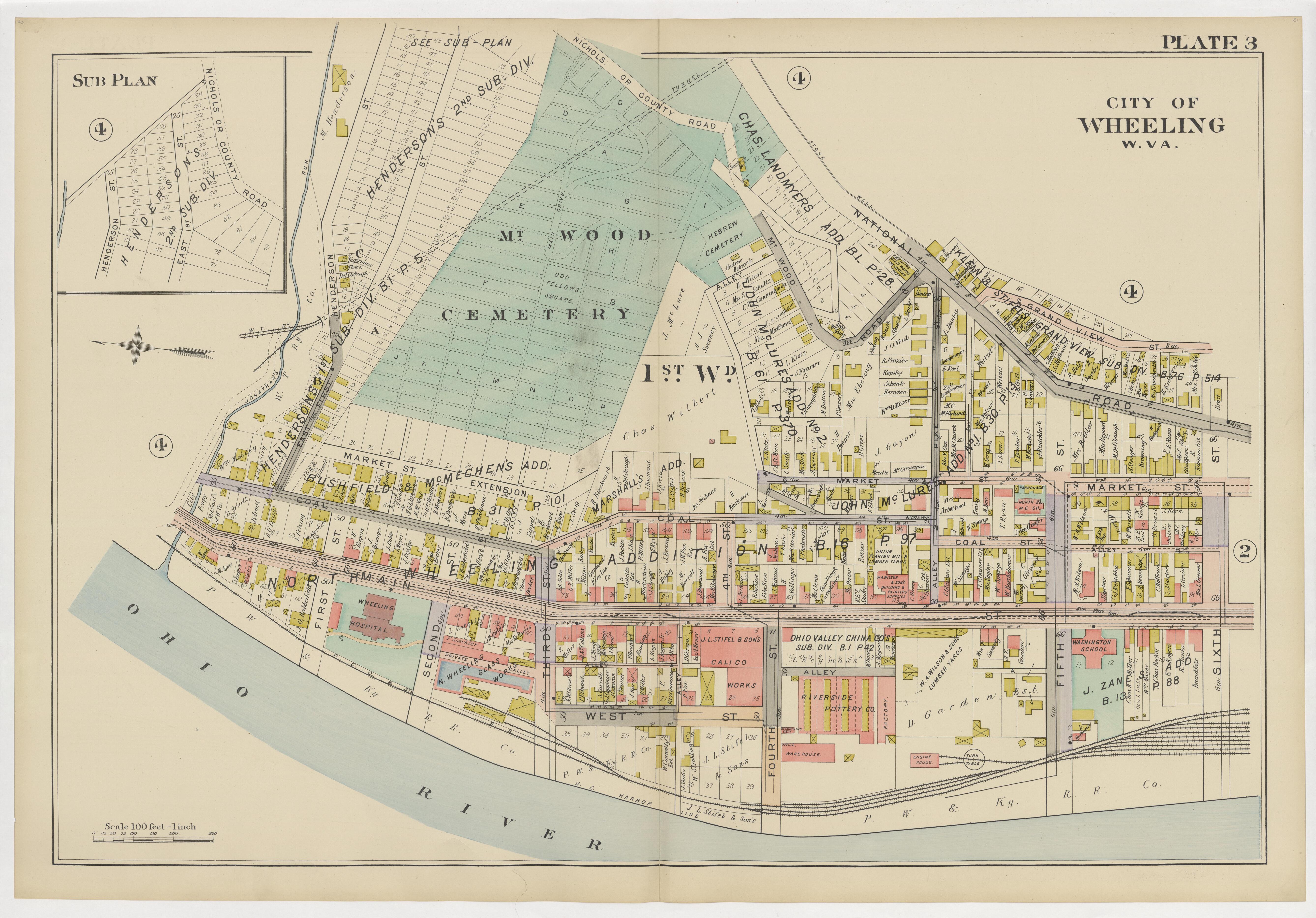 This old map of , West Virginia, Wheeling was created by Barthel, Otto in 1901