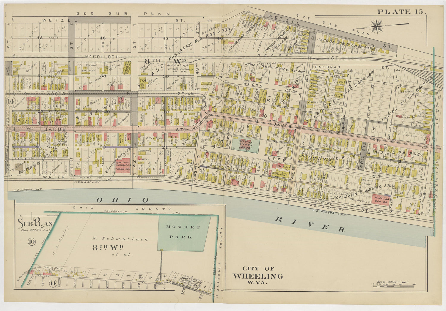 This old map of , West Virginia, Wheeling was created by Barthel, Otto in 1901