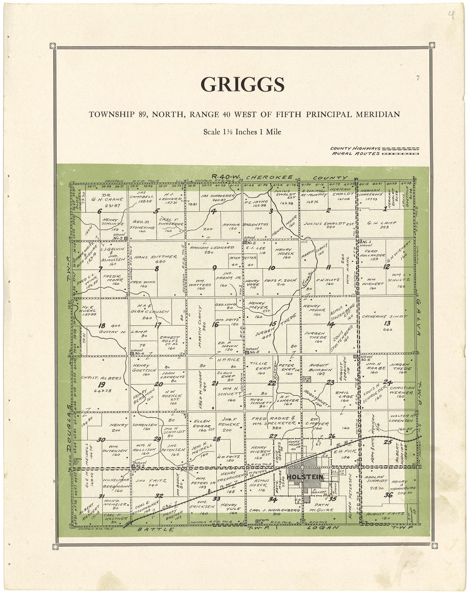 Griggs from Atlas of Ida County, Iowa 1920 by Relic Map Company