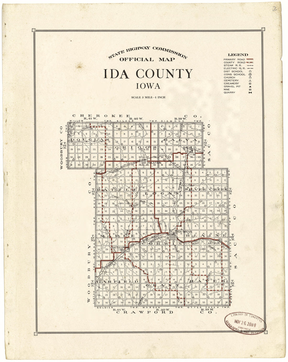 Official Map Ida County, Iowa from Atlas of Ida County, Iowa 1920 by Relic Map Company