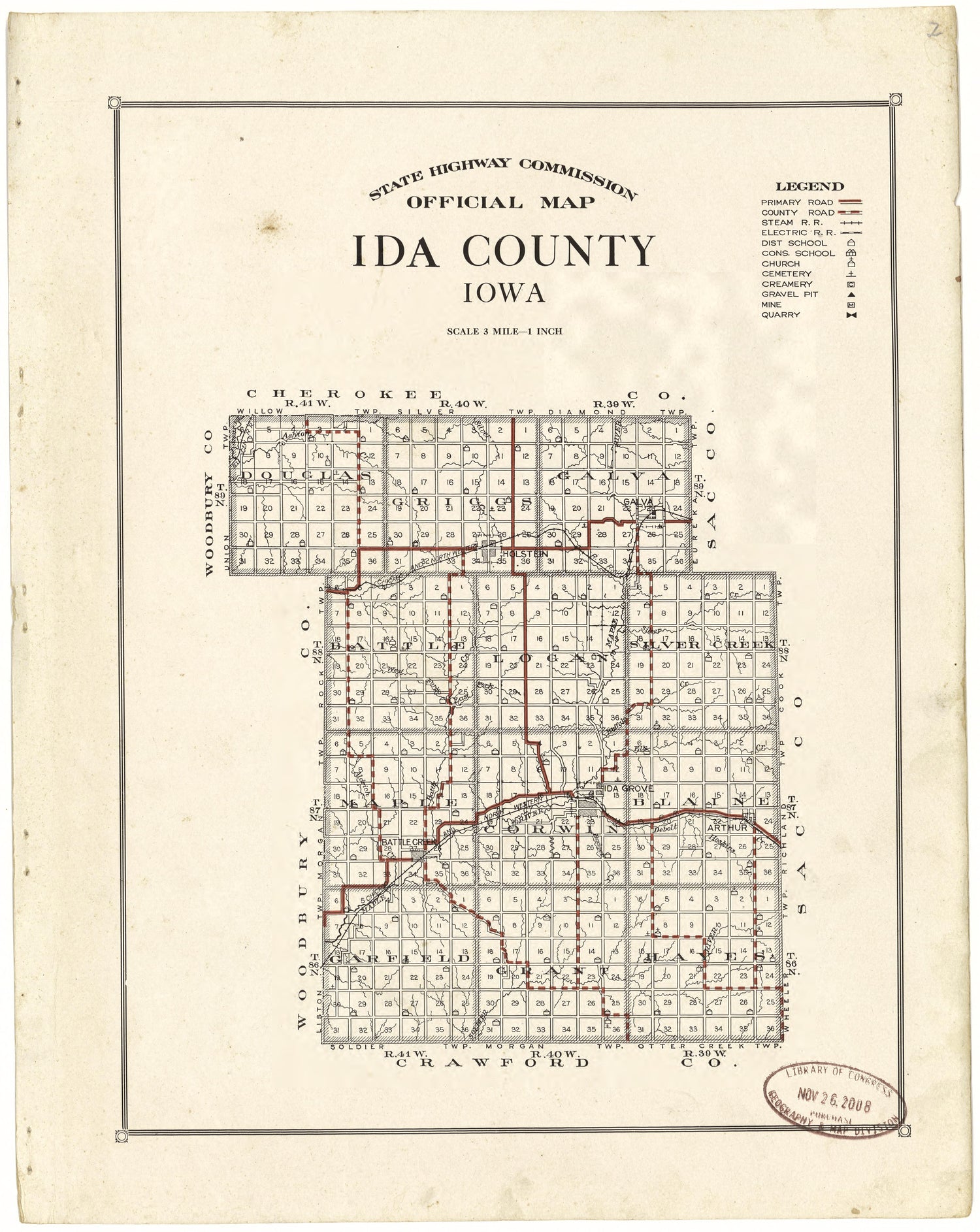 Official Map Ida County, Iowa from Atlas of Ida County, Iowa 1920 by Relic Map Company