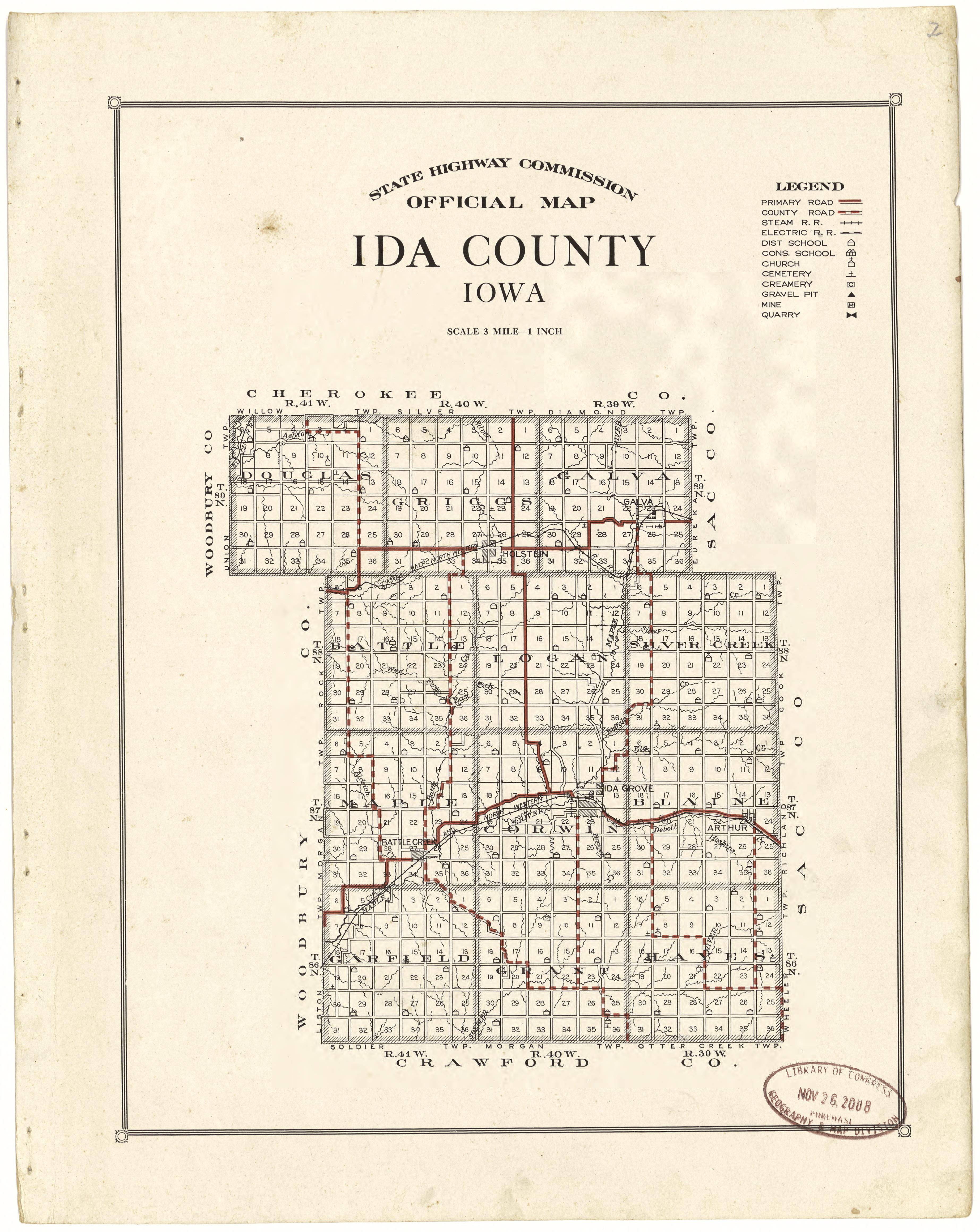 Official Map Ida County, Iowa from Atlas of Ida County, Iowa 1920 by Relic Map Company
