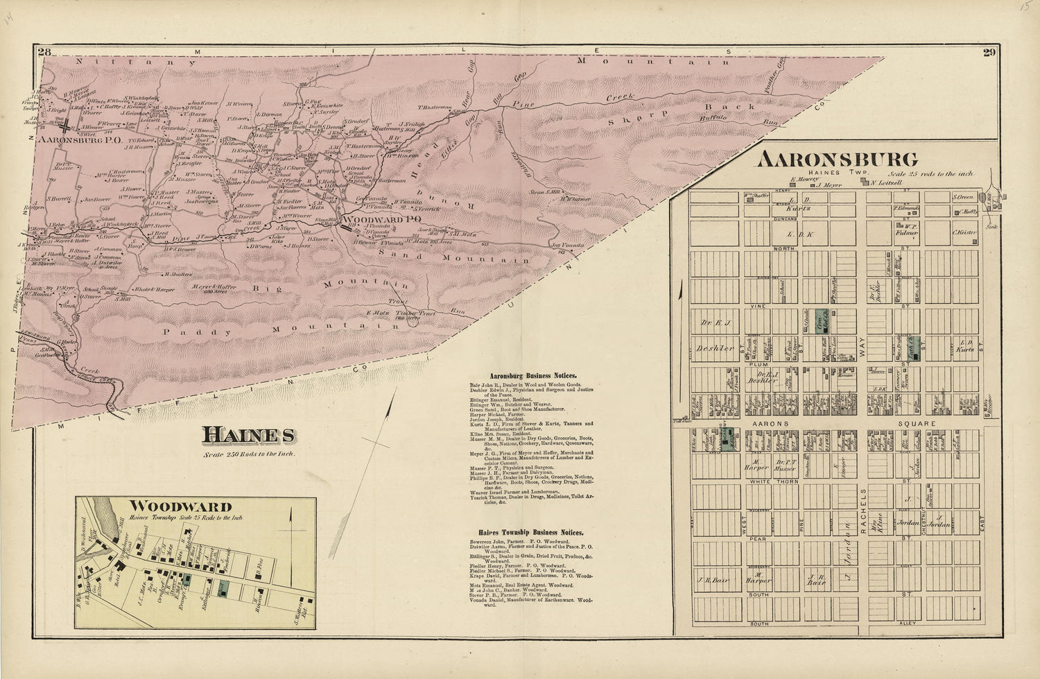 This old map of Centre County, Pennsylvania,  was created by A. Pomeroy &amp; Co|Nichols, Beach in 1874