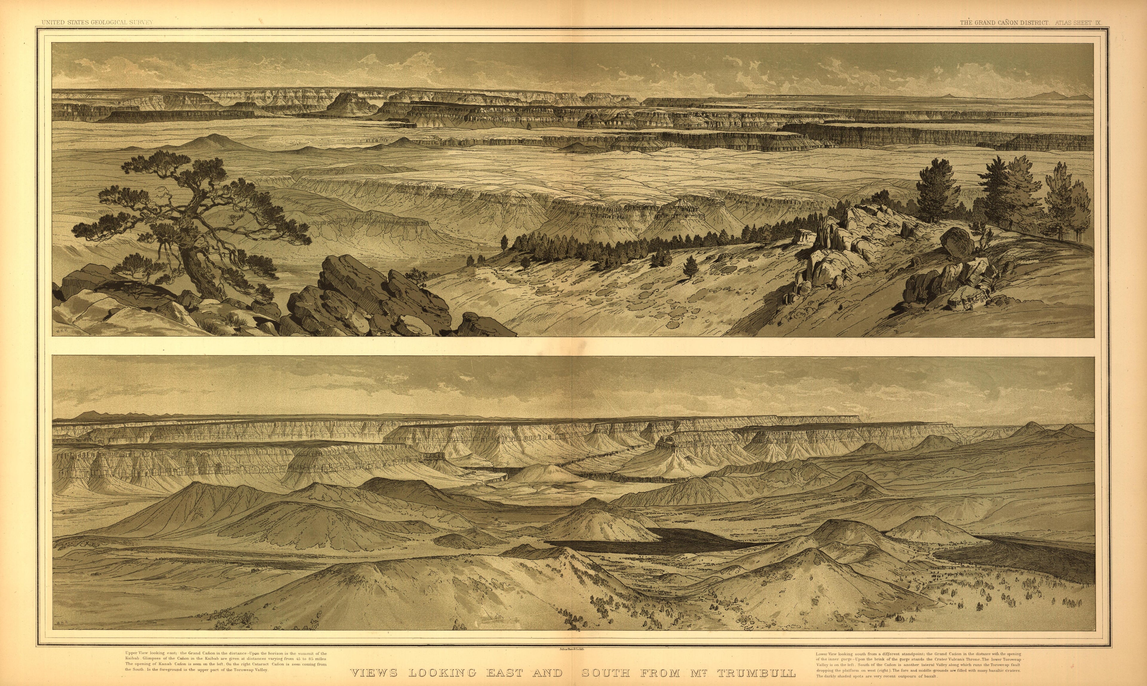 This old map of Arizona, Grand Canyon,  was created by Dutton, Clarence E. (Clarence Edward) in 1882