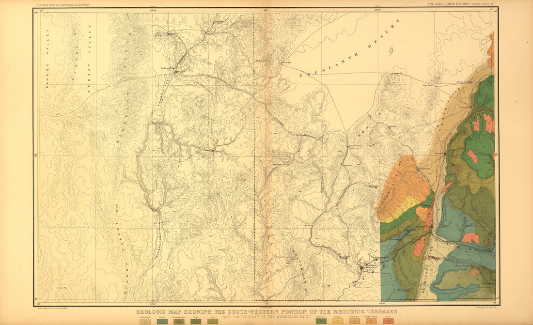 This old map of Arizona, Grand Canyon,  was created by Dutton, Clarence E. (Clarence Edward) in 1882