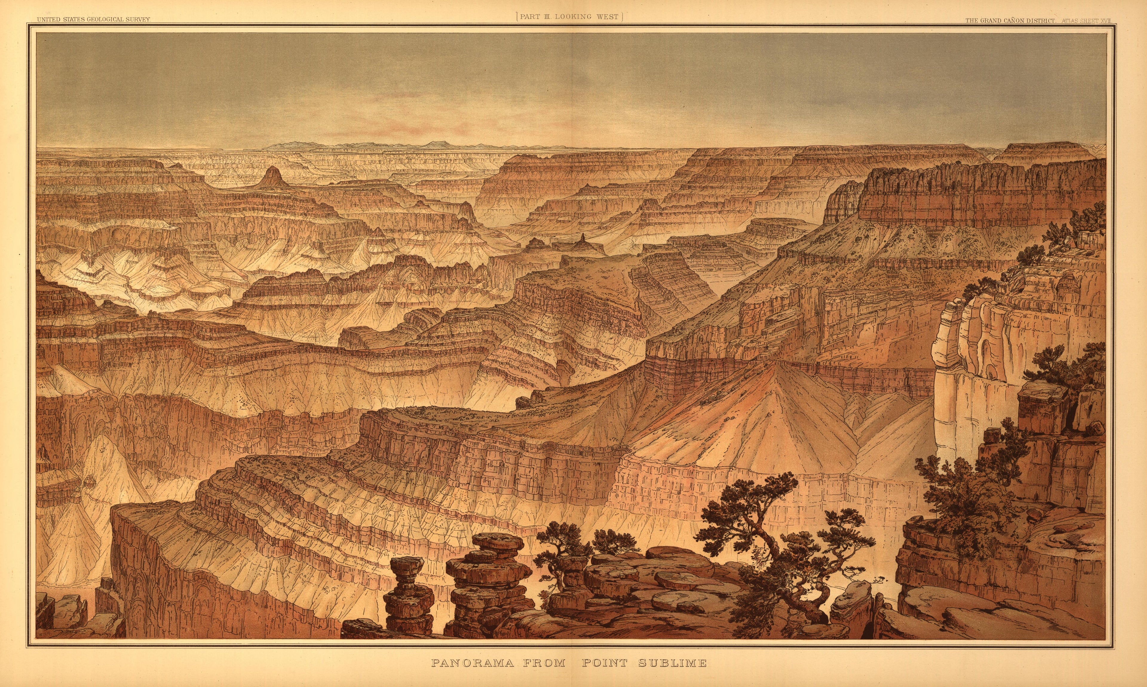 This old map of Arizona, Grand Canyon,  was created by Dutton, Clarence E. (Clarence Edward) in 1882