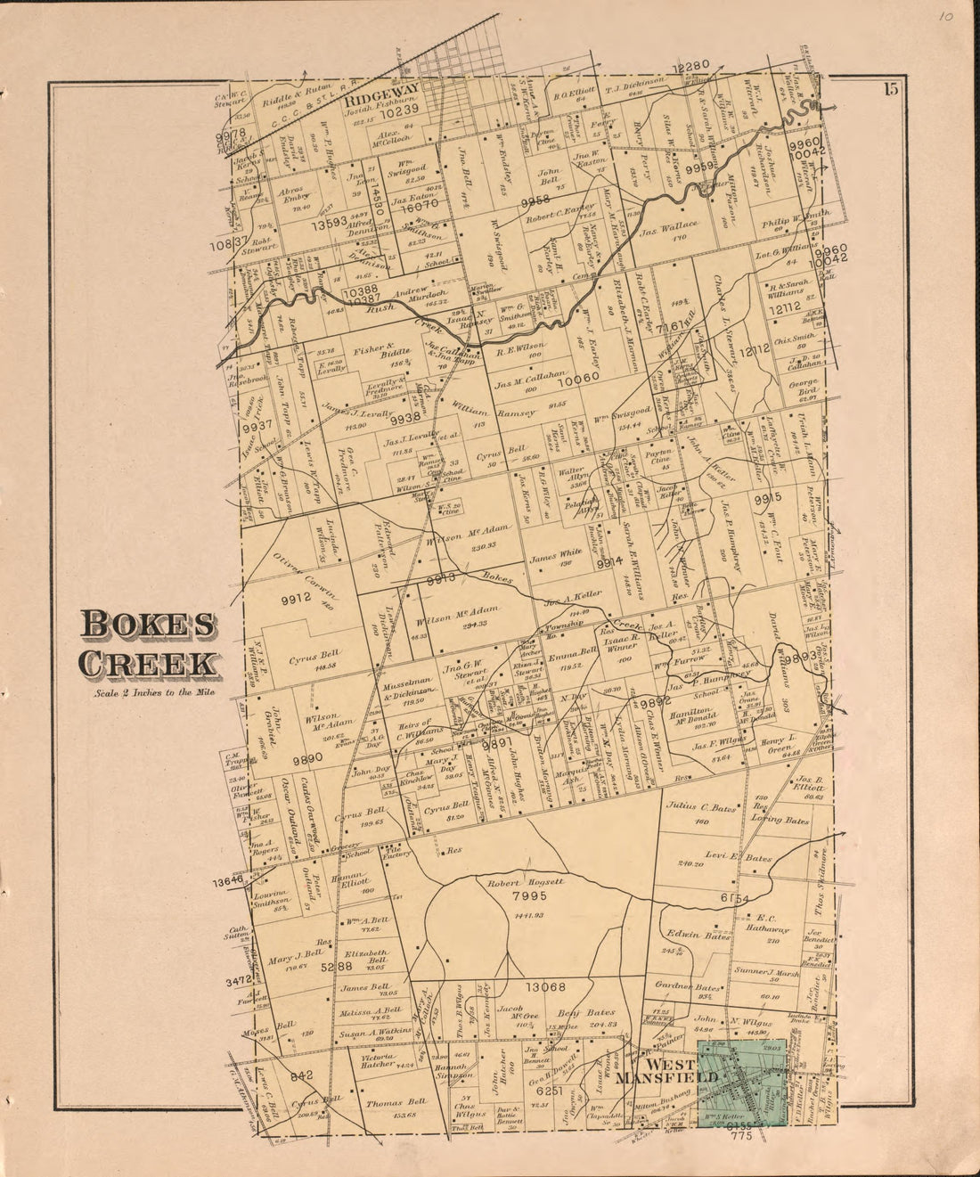 Bokes Creek from Atlas of Logan County, Ohio 1890 by Relic Map Company