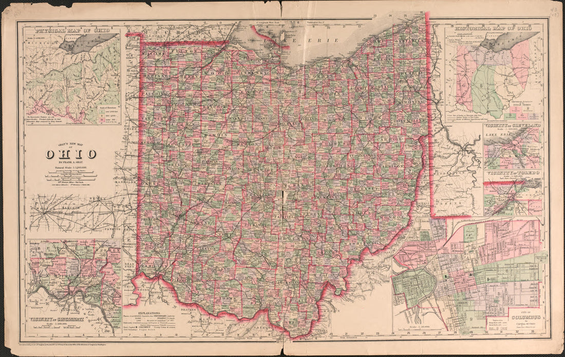 Ohio from Atlas of Logan County, Ohio 1890 by Relic Map Company