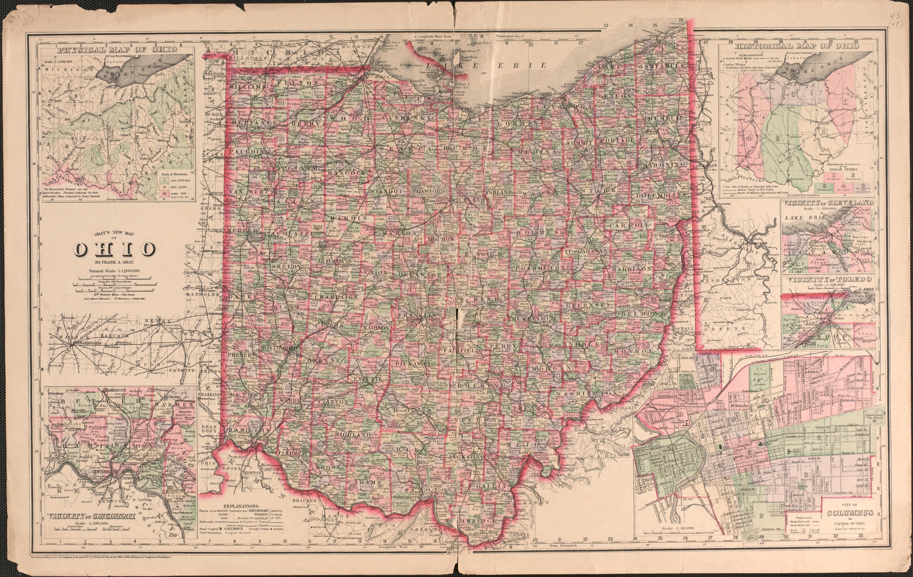 Ohio from Atlas of Logan County, Ohio 1890 by Relic Map Company