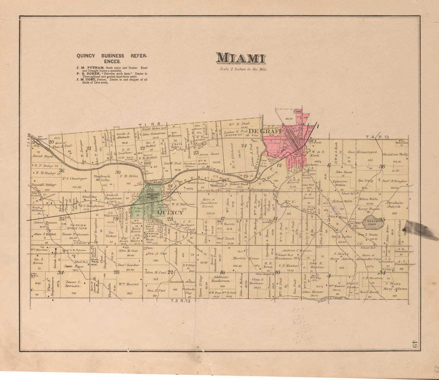 Miami from Atlas of Logan County, Ohio 1890 by Relic Map Company