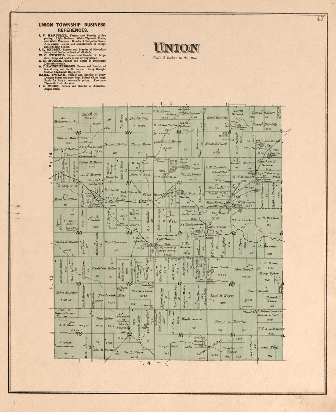 Union from Atlas of Logan County, Ohio 1890 by Relic Map Company