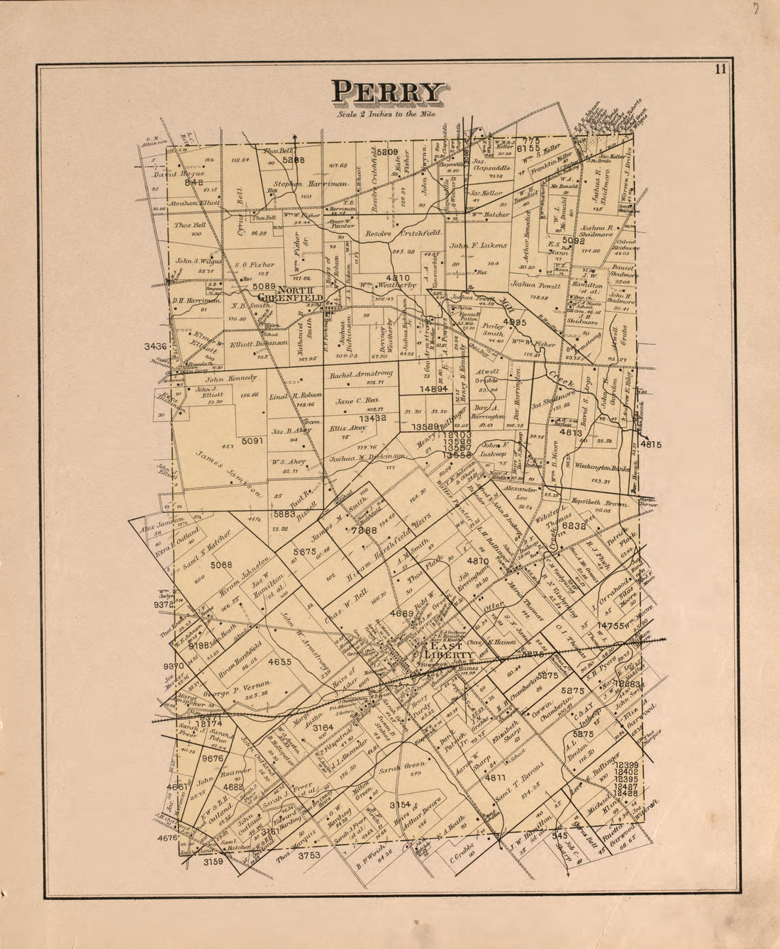 Perry from Atlas of Logan County, Ohio 1890 by Relic Map Company
