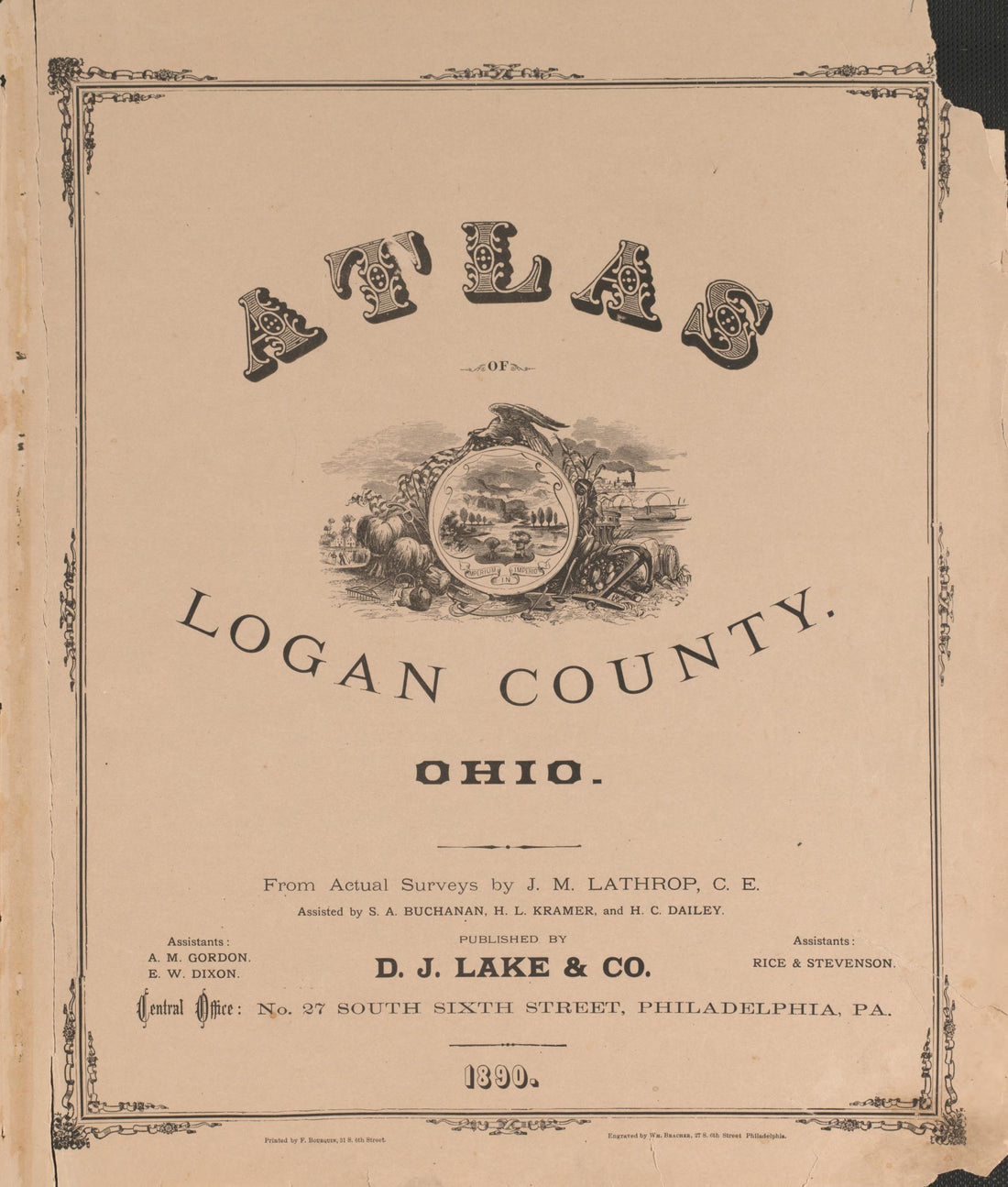 Title Sheet from Atlas of Logan County, Ohio 1890 by Relic Map Company