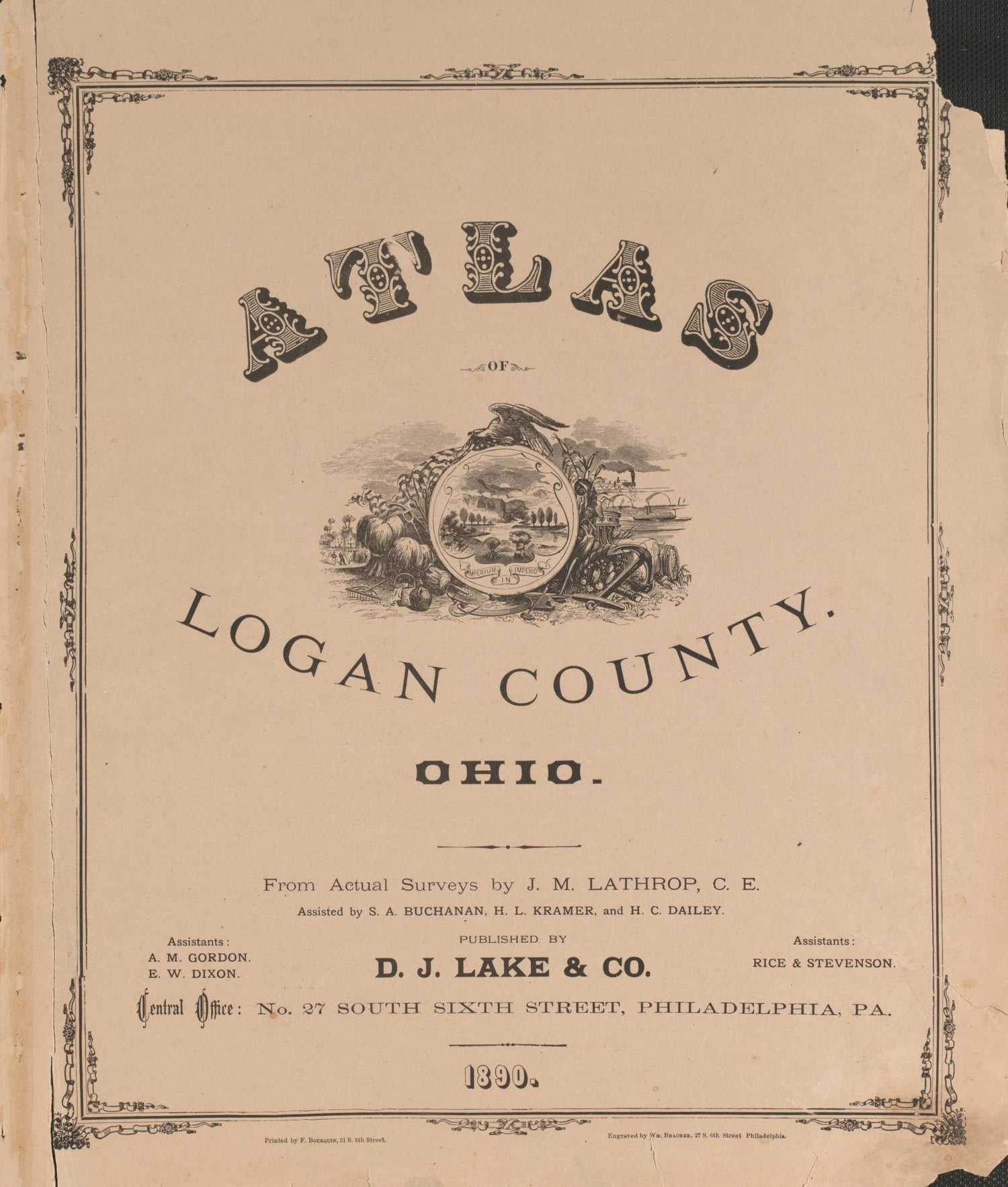 Title Sheet from Atlas of Logan County, Ohio 1890 by Relic Map Company