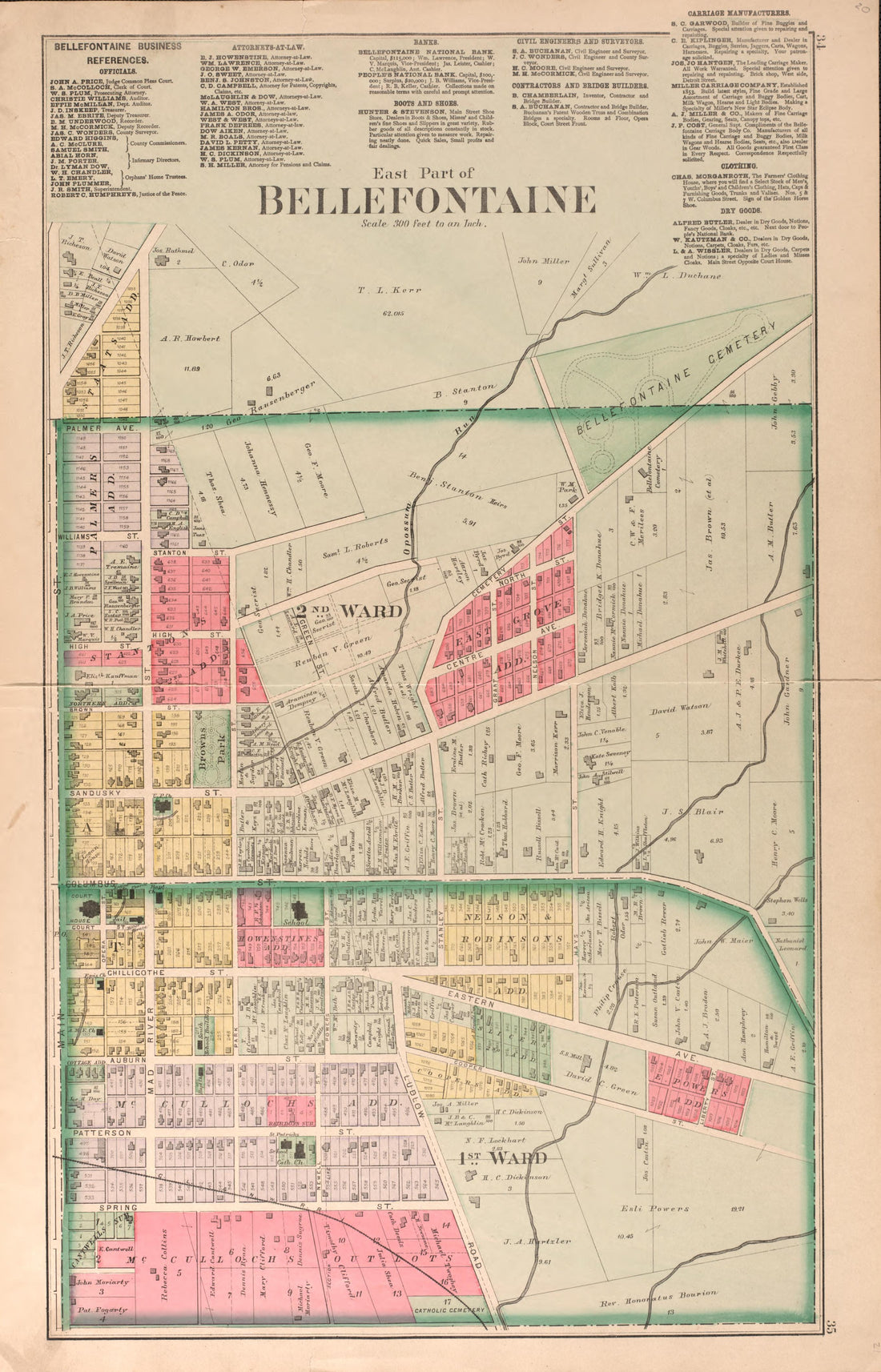 Bellefontaine from Atlas of Logan County, Ohio 1890 by Relic Map Company