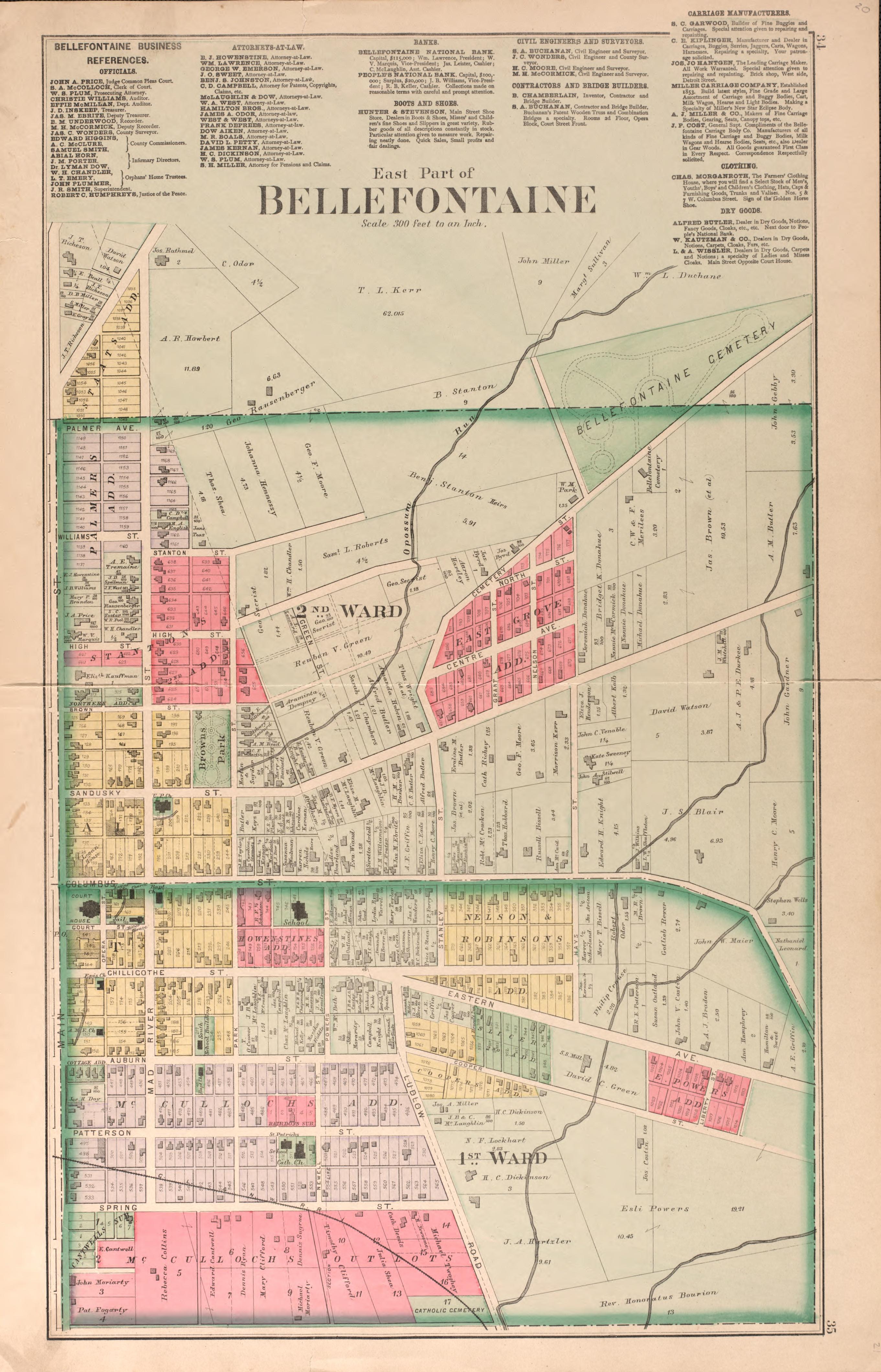 Bellefontaine from Atlas of Logan County, Ohio 1890 by Relic Map Company
