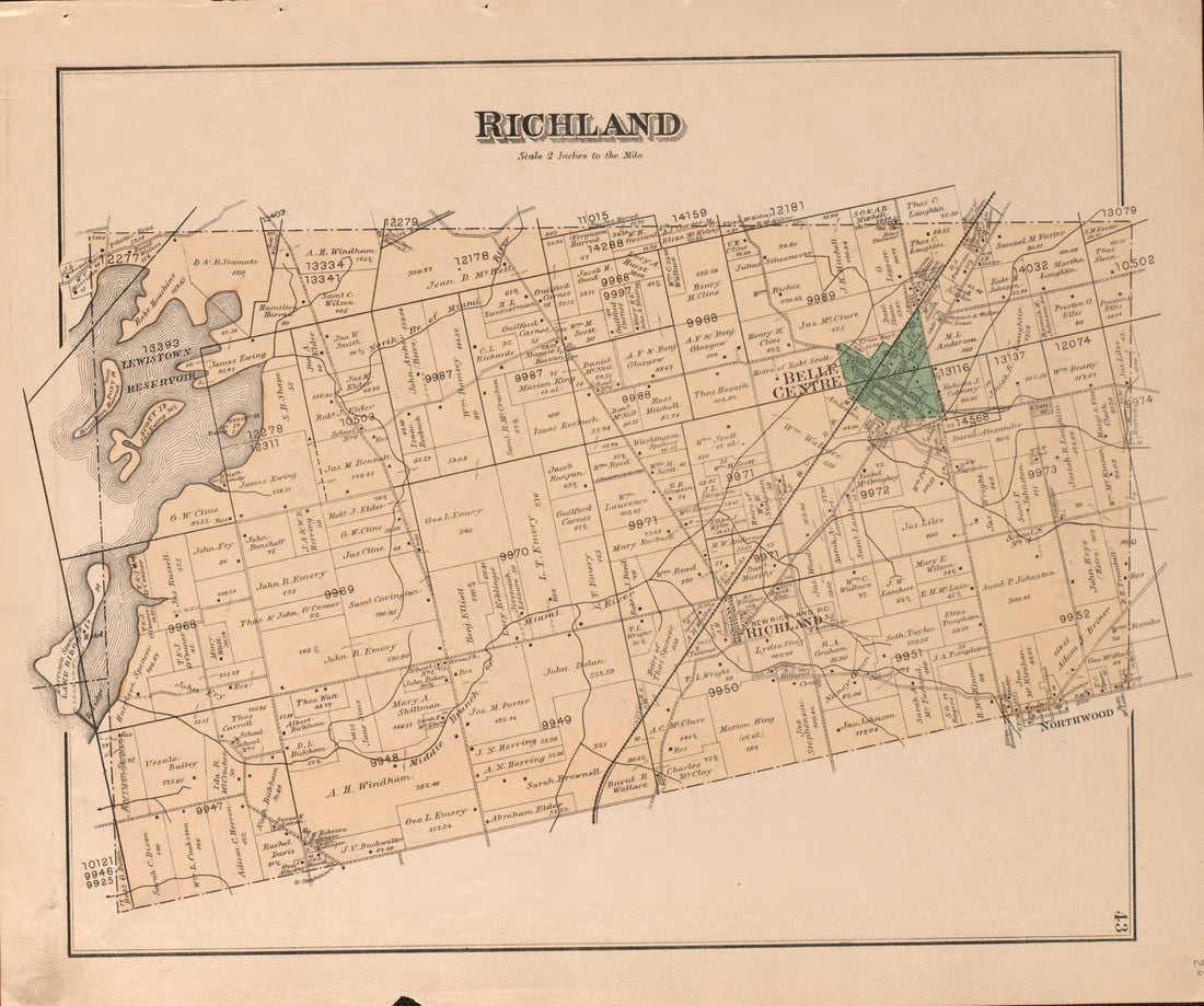 Richland from Atlas of Logan County, Ohio 1890 by Relic Map Company