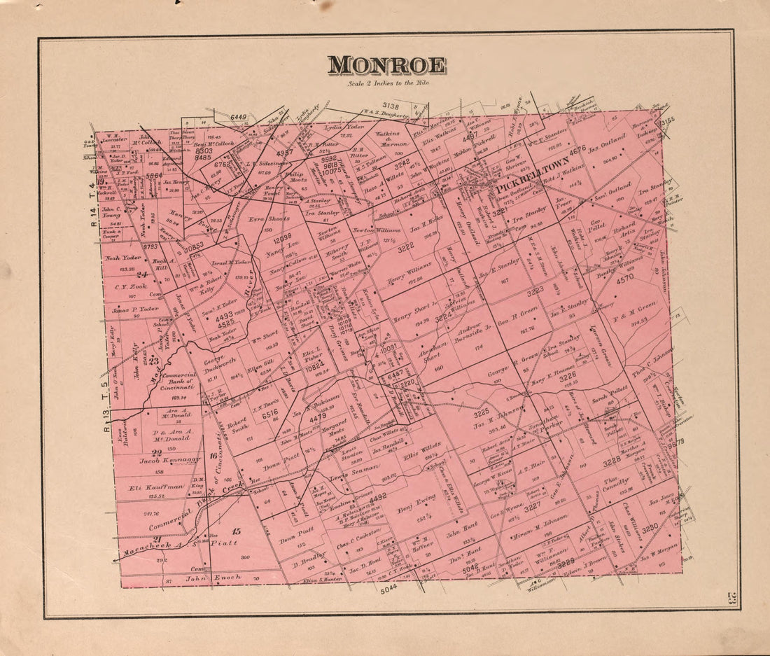 Monroe from Atlas of Logan County, Ohio 1890 by Relic Map Company