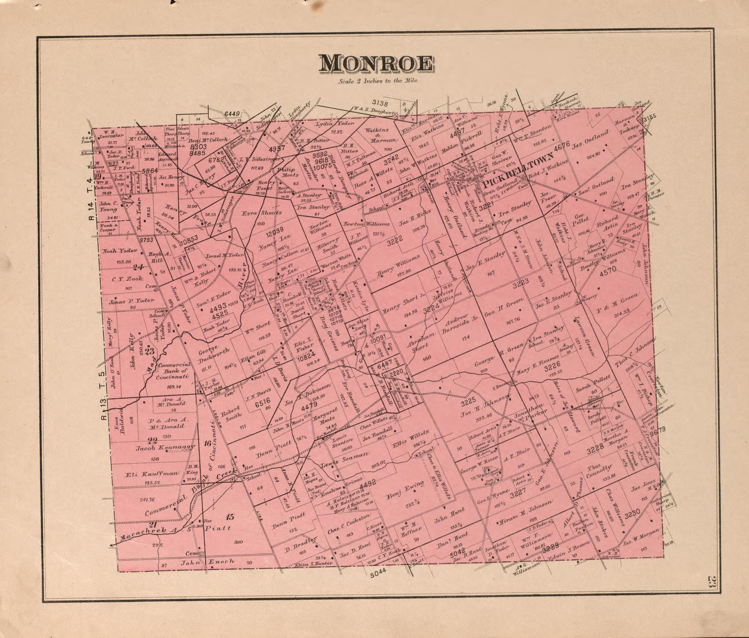 Monroe from Atlas of Logan County, Ohio 1890 by Relic Map Company
