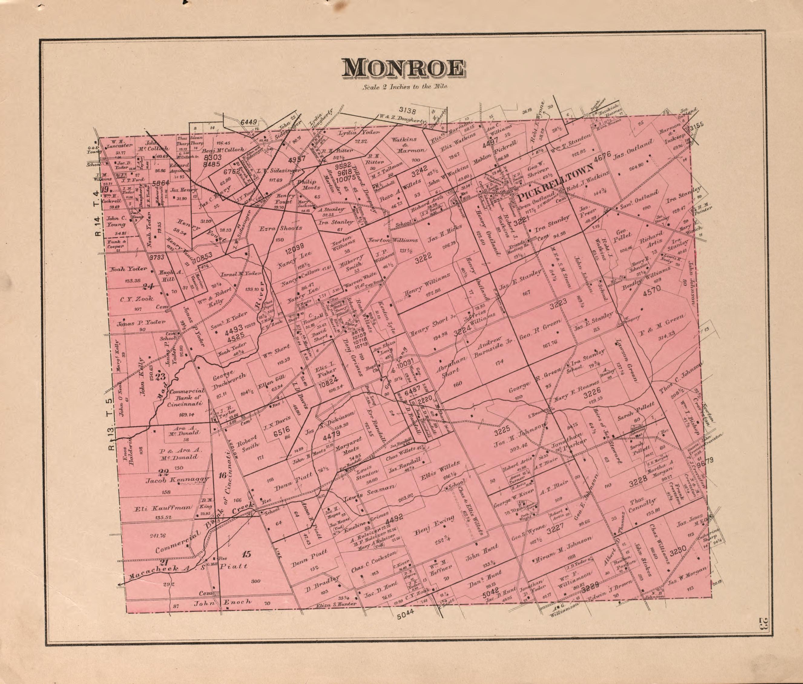 Monroe from Atlas of Logan County, Ohio 1890 by Relic Map Company
