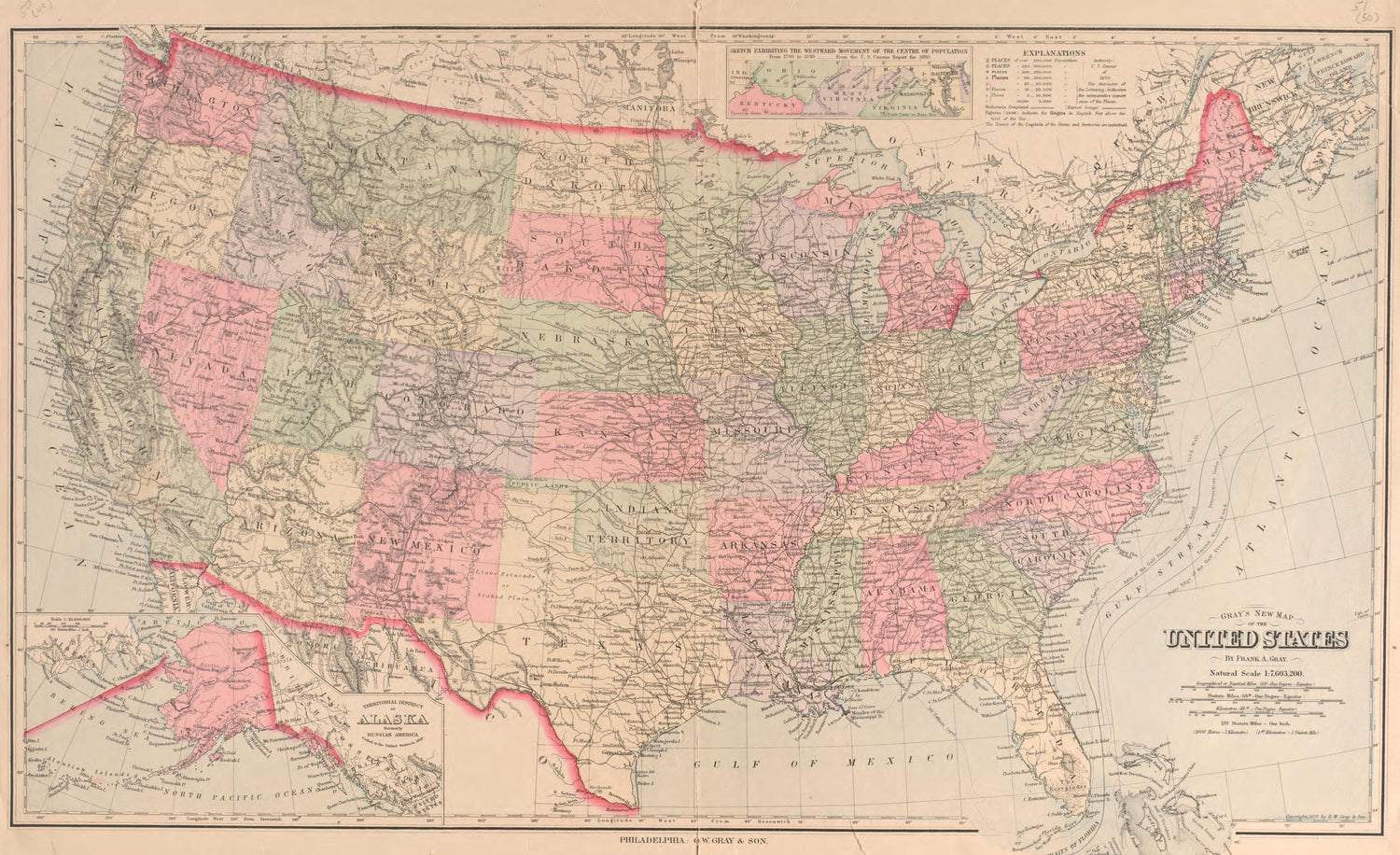 United States from Atlas of Logan County, Ohio 1890 by Relic Map Company