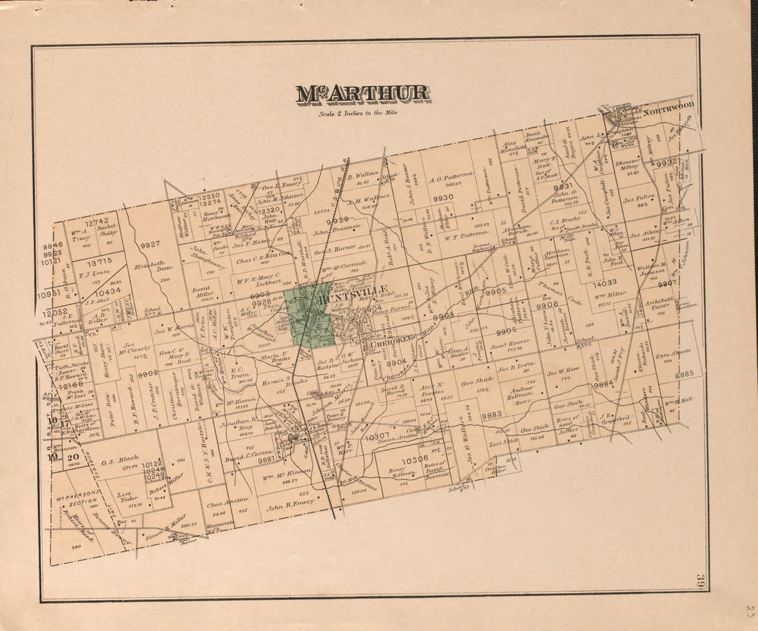 McArthur from Atlas of Logan County, Ohio 1890 by Relic Map Company