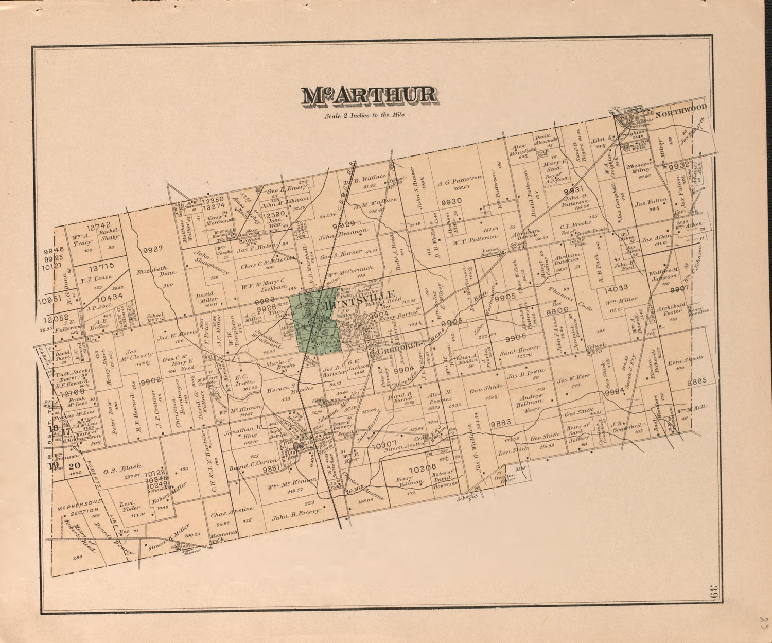 McArthur from Atlas of Logan County, Ohio 1890 by Relic Map Company