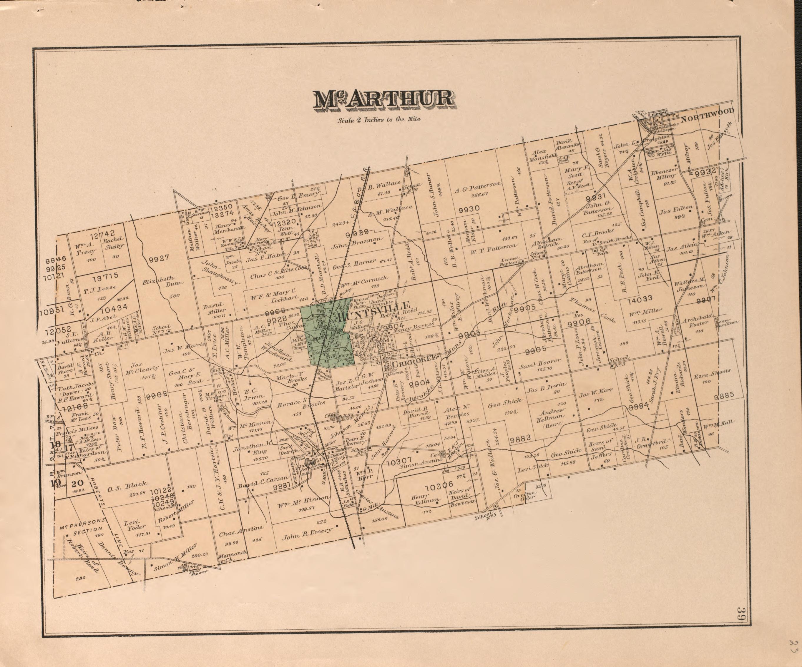 McArthur from Atlas of Logan County, Ohio 1890 by Relic Map Company