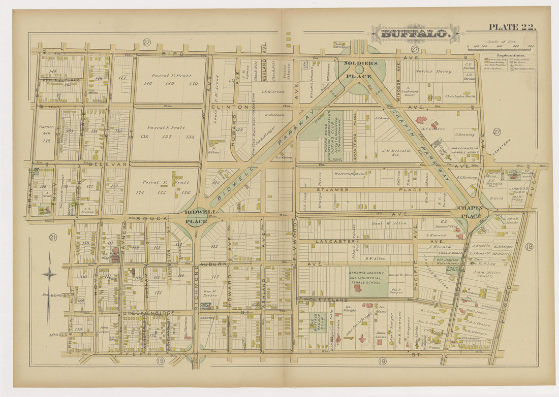 Image 25 of Atlas of the City of Buffalo, N.Y. from Atlas of the City of Buffalo, N.Y 1891 by Relic Map Company