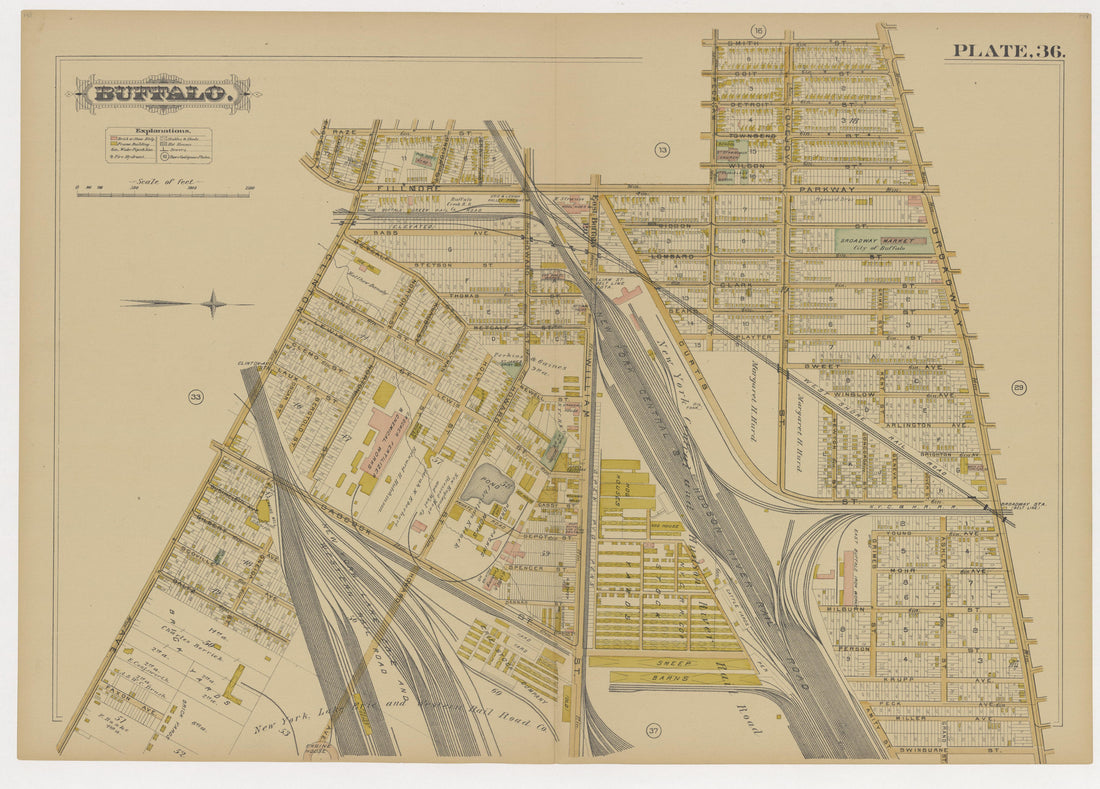 This old map of Buffalo, New York, New York (N.Y.), New York City,  was created by G.M. Hopkins &amp; Co in 1891