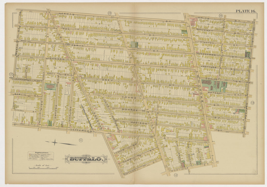 This old map of Buffalo, New York, New York (N.Y.), New York City,  was created by G.M. Hopkins &amp; Co in 1891