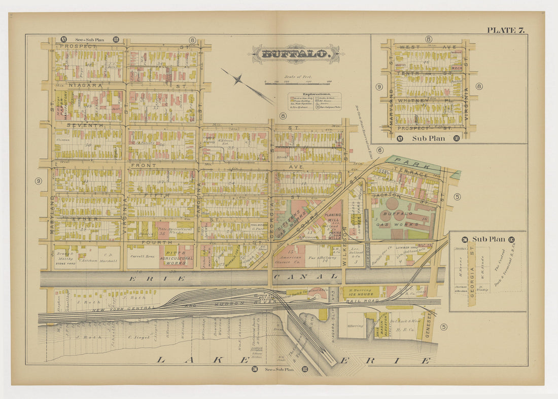 This old map of Buffalo, New York, New York (N.Y.), New York City,  was created by G.M. Hopkins &amp; Co in 1891