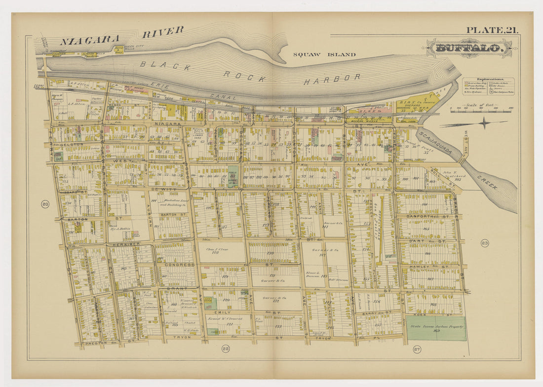 This old map of Buffalo, New York, New York (N.Y.), New York City,  was created by G.M. Hopkins &amp; Co in 1891