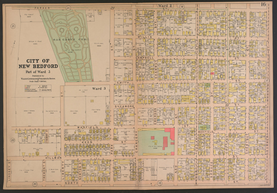 City of New Bedford--continued from Atlas of the City of New Bedford, Massachusetts : Based On Plans In the Office of the City Engineer 1911 by Relic Map Company