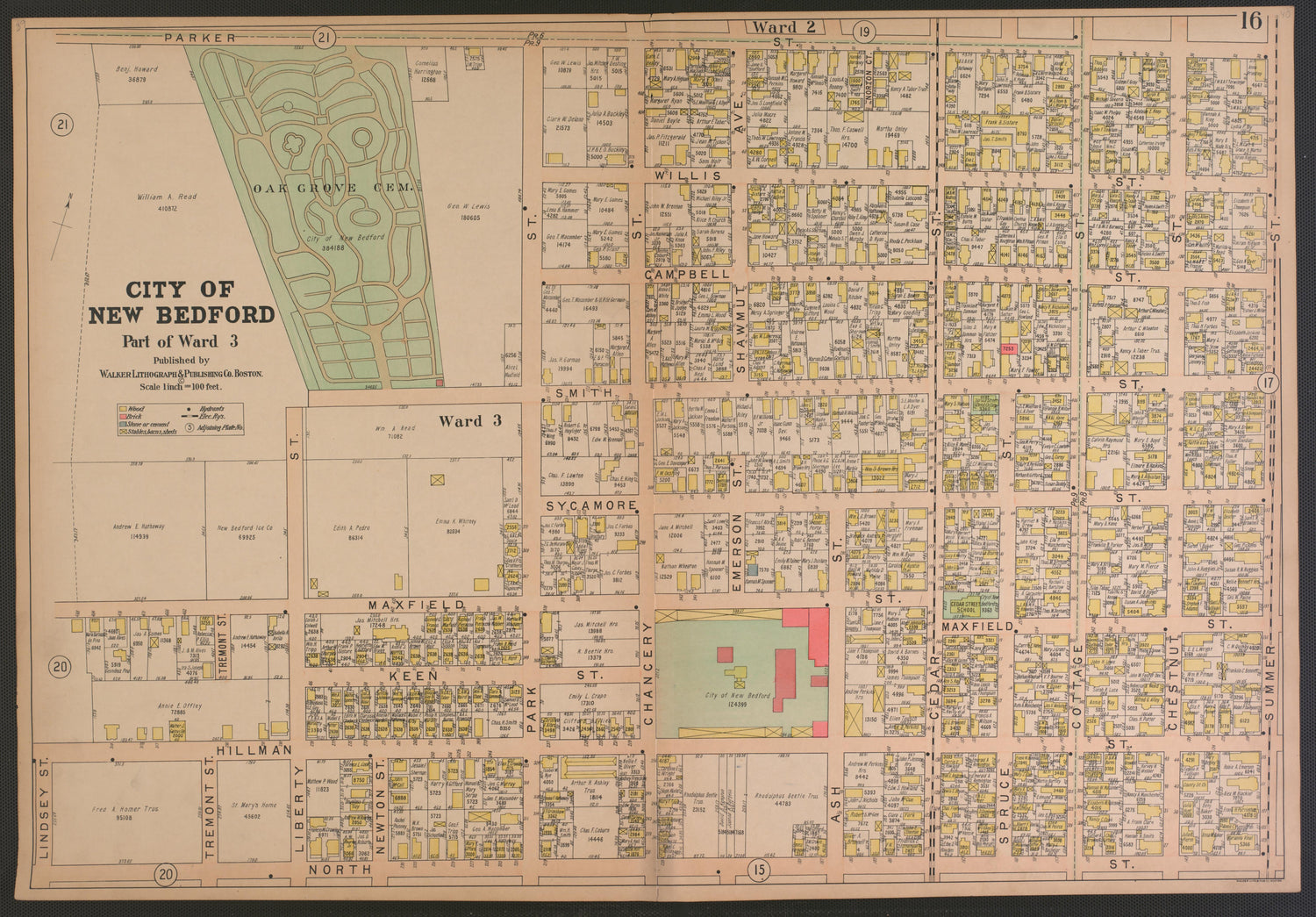 City of New Bedford--continued from Atlas of the City of New Bedford, Massachusetts : Based On Plans In the Office of the City Engineer 1911 by Relic Map Company