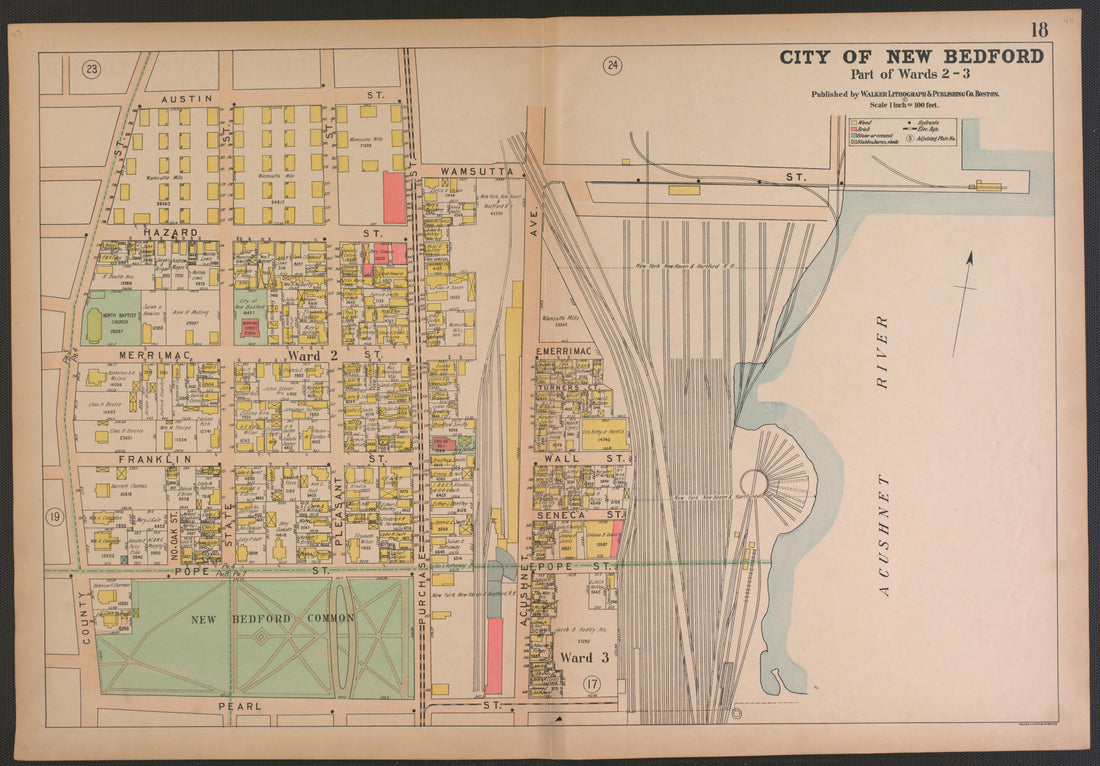 City of New Bedford--continued from Atlas of the City of New Bedford, Massachusetts : Based On Plans In the Office of the City Engineer 1911 by Relic Map Company