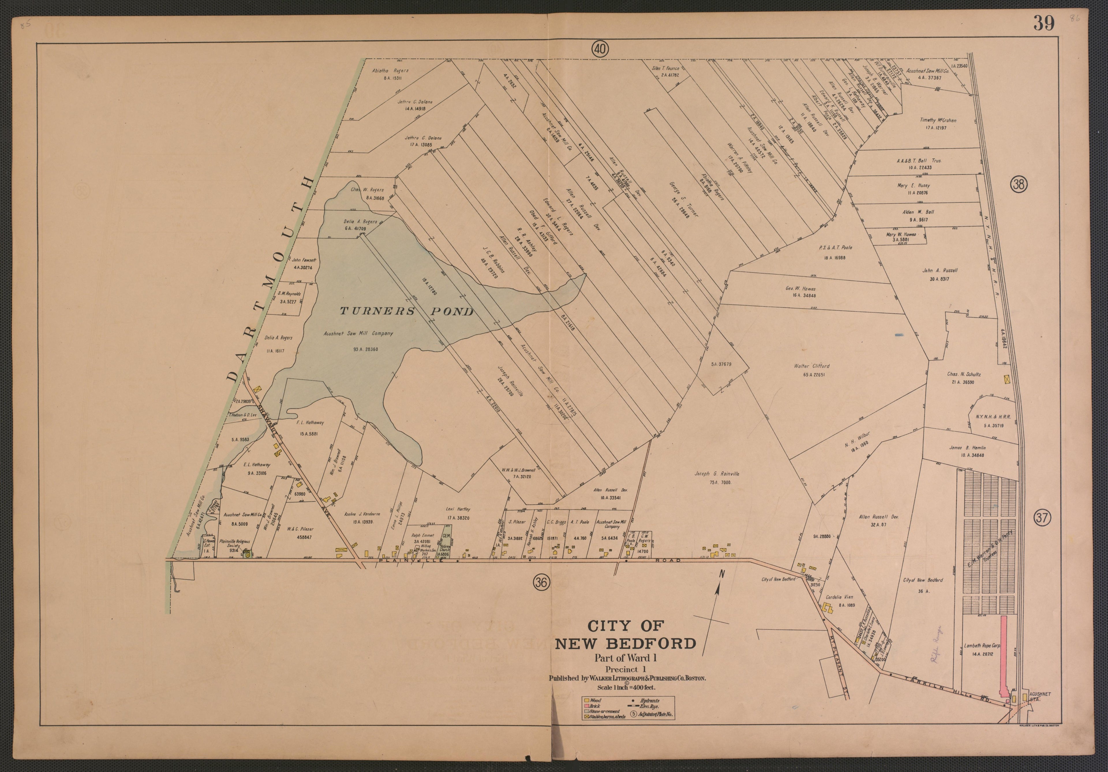 City of New Bedford--continued from Atlas of the City of New Bedford, Massachusetts : Based On Plans In the Office of the City Engineer 1911 by Relic Map Company