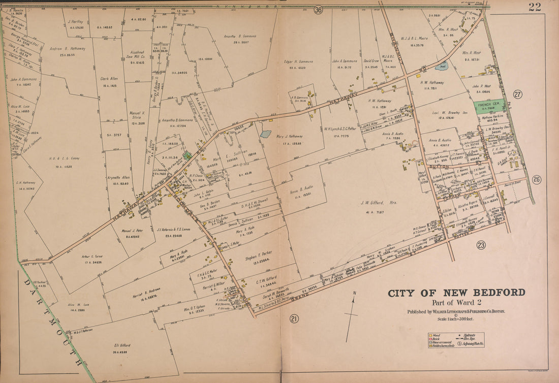 City of New Bedford--continued from Atlas of the City of New Bedford, Massachusetts : Based On Plans In the Office of the City Engineer 1911 by Relic Map Company