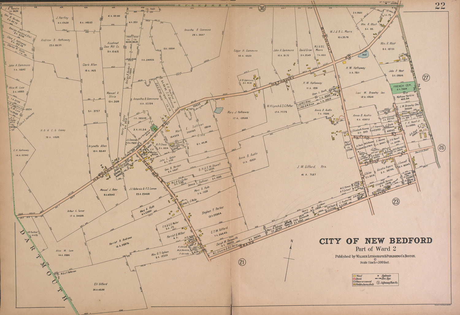 City of New Bedford--continued from Atlas of the City of New Bedford, Massachusetts : Based On Plans In the Office of the City Engineer 1911 by Relic Map Company