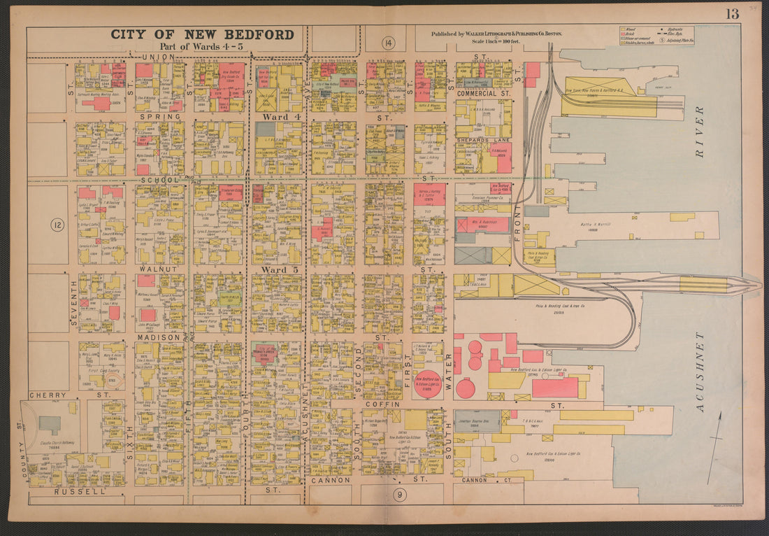 City of New Bedford--continued from Atlas of the City of New Bedford, Massachusetts : Based On Plans In the Office of the City Engineer 1911 by Relic Map Company