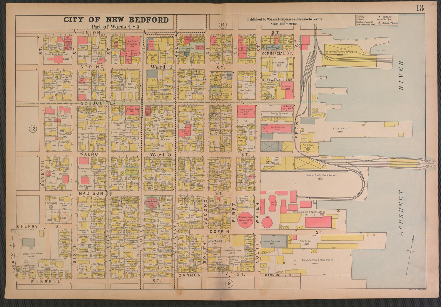 City of New Bedford--continued from Atlas of the City of New Bedford, Massachusetts : Based On Plans In the Office of the City Engineer 1911 by Relic Map Company